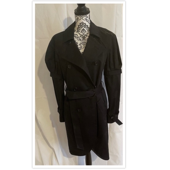 NWT! RUNWAY! Viktor & Rolf Buckled Trench Coat  Size IT 42 BLACK  Italy - Picture 3 of 15
